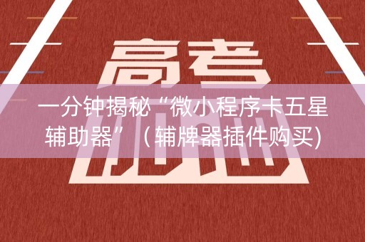 一分钟揭秘“微小程序卡五星辅助器”（辅牌器插件购买)