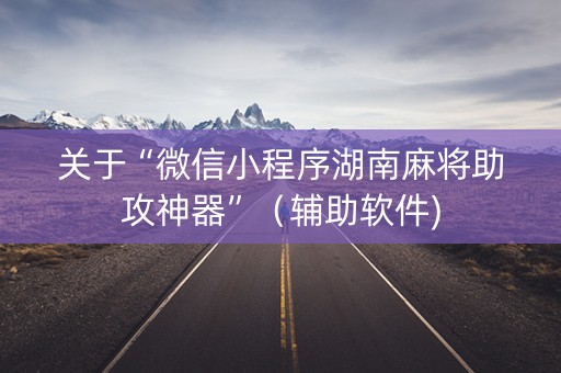 关于“微信小程序湖南麻将助攻神器”（辅助软件)
