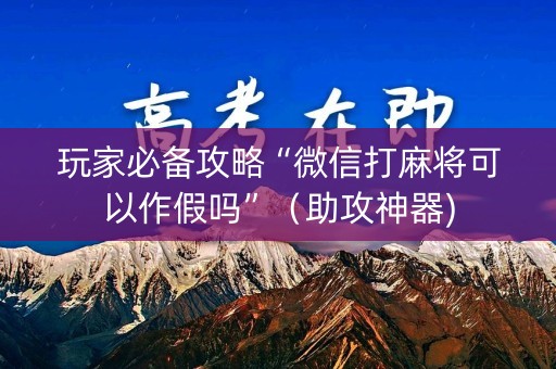 玩家必备攻略“微信打麻将可以作假吗”（助攻神器)