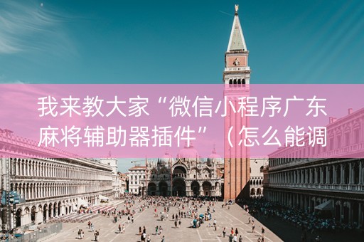 我来教大家“微信小程序广东麻将辅助器插件”（怎么能调好牌)