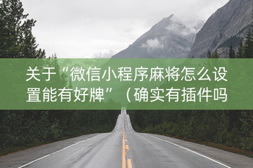 关于“微信小程序麻将怎么设置能有好牌”（确实有插件吗)