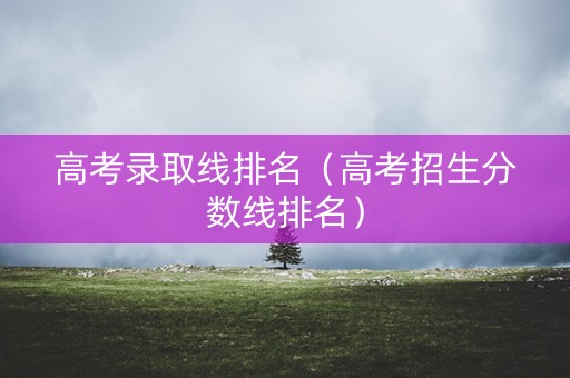 高考录取线排名（高考招生分数线排名）