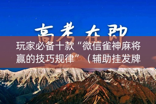 玩家必备十款“微信雀神麻将赢的技巧规律”（辅助挂发牌规律)