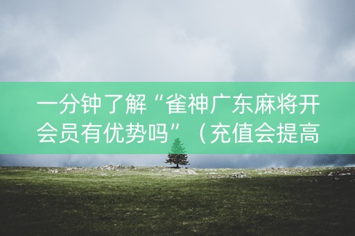 一分钟了解“雀神广东麻将开会员有优势吗”（充值会提高胜率么)