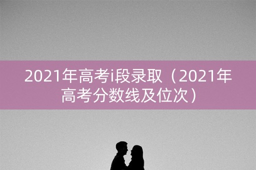 2021年高考i段录取（2021年高考分数线及位次）