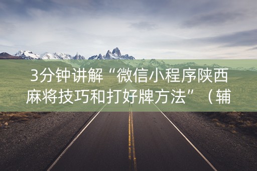 3分钟讲解“微信小程序陕西麻将技巧和打好牌方法”（辅牌器插件购买)