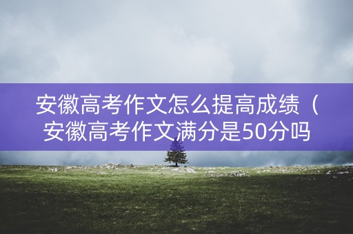 安徽高考作文怎么提高成绩（安徽高考作文满分是50分吗）