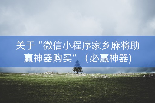 关于“微信小程序家乡麻将助赢神器购买”（必赢神器)