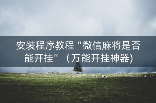 安装程序教程“微信麻将是否能开挂”（万能开挂神器)