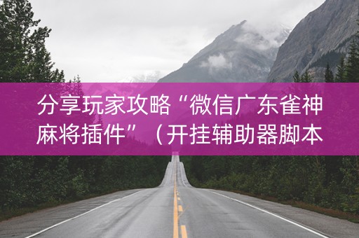 分享玩家攻略“微信广东雀神麻将插件”（开挂辅助器脚本)