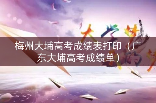 梅州大埔高考成绩表打印（广东大埔高考成绩单）