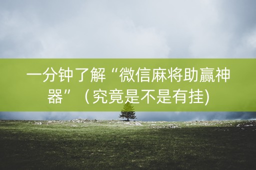 一分钟了解“微信麻将助赢神器”（究竟是不是有挂)
