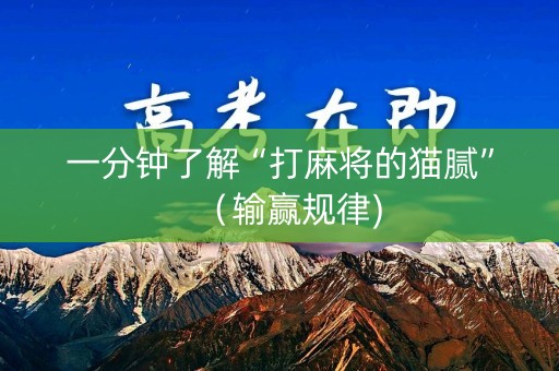 一分钟了解“打麻将的猫腻”（输赢规律)