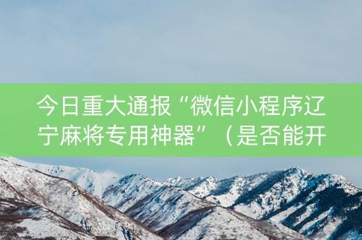 今日重大通报“微信小程序辽宁麻将专用神器”（是否能开挂)