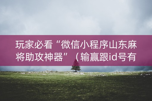 玩家必看“微信小程序山东麻将助攻神器”（输赢跟id号有关系吗)
