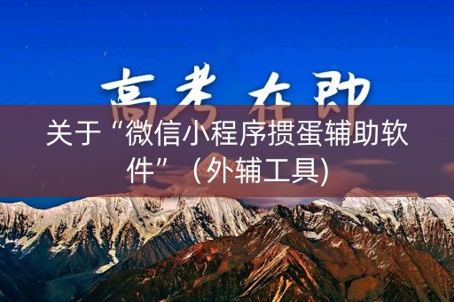 关于“微信小程序掼蛋辅助软件”（外辅工具)