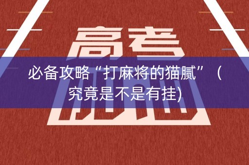 必备攻略“打麻将的猫腻”（究竟是不是有挂)