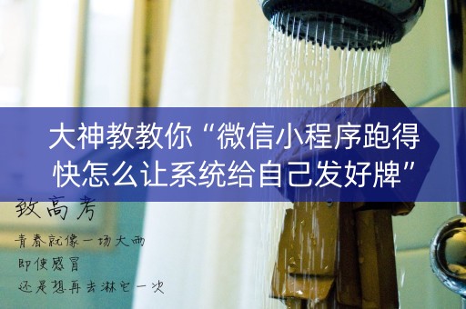 大神教教你“微信小程序跑得快怎么让系统给自己发好牌”（辅助器下载)