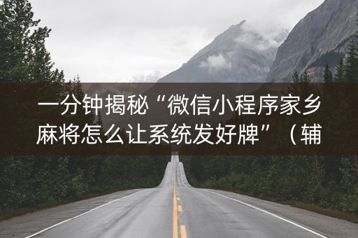 一分钟揭秘“微信小程序家乡麻将怎么让系统发好牌”（辅牌器插件购买)