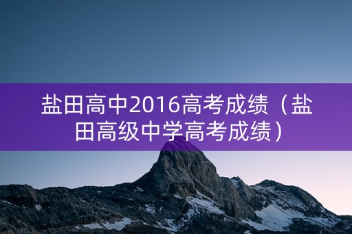 盐田高中2016高考成绩（盐田高级中学高考成绩）