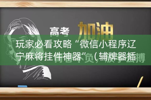 玩家必看攻略“微信小程序辽宁麻将挂件神器”（辅牌器插件购买)