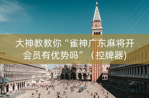 大神教教你“雀神广东麻将开会员有优势吗”（控牌器)