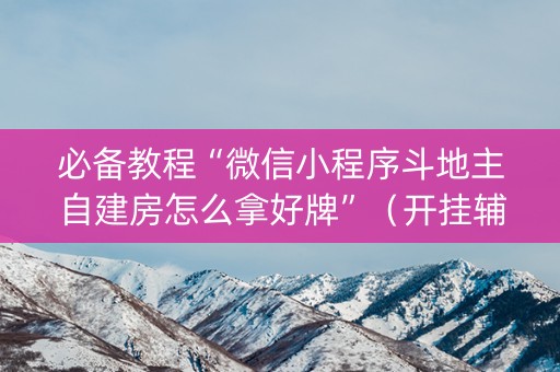 必备教程“微信小程序斗地主自建房怎么拿好牌”（开挂辅助插件)