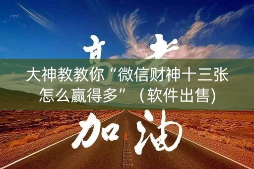 大神教教你“微信财神十三张怎么赢得多”（软件出售)