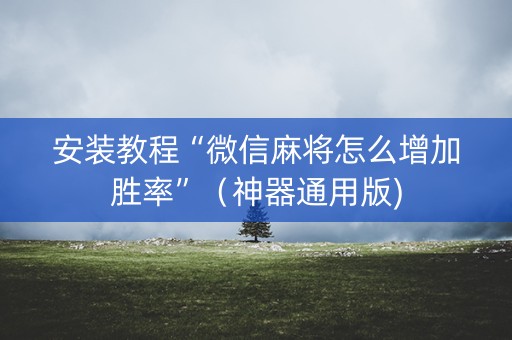 安装教程“微信麻将怎么增加胜率”（神器通用版)