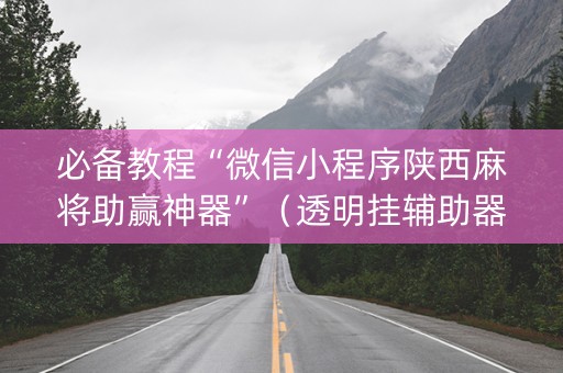 必备教程“微信小程序陕西麻将助赢神器”（透明挂辅助器)