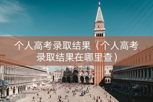 个人高考录取结果（个人高考录取结果在哪里查）