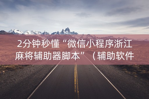 2分钟秒懂“微信小程序浙江麻将辅助器脚本”（辅助软件)