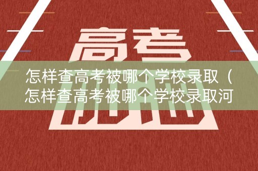 怎样查高考被哪个学校录取（怎样查高考被哪个学校录取河北）