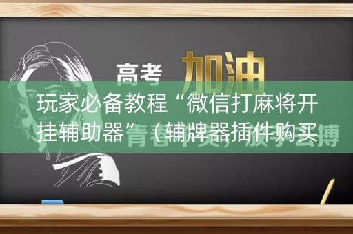 玩家必备教程“微信打麻将开挂辅助器”（辅牌器插件购买)