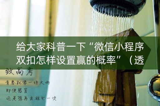 给大家科普一下“微信小程序双扣怎样设置赢的概率”（透明器教程)
