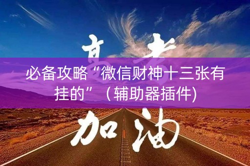 必备攻略“微信财神十三张有挂的”（辅助器插件)