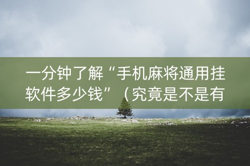 一分钟了解“手机麻将通用挂软件多少钱”（究竟是不是有挂)