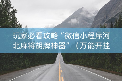 玩家必看攻略“微信小程序河北麻将胡牌神器”（万能开挂器)