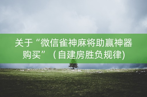 关于“微信雀神麻将助赢神器购买”（自建房胜负规律)