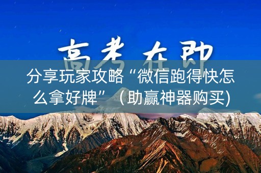分享玩家攻略“微信跑得快怎么拿好牌”（助赢神器购买)
