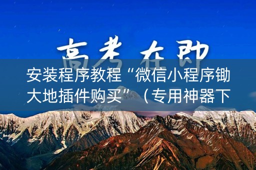 安装程序教程“微信小程序锄大地插件购买”（专用神器下载)