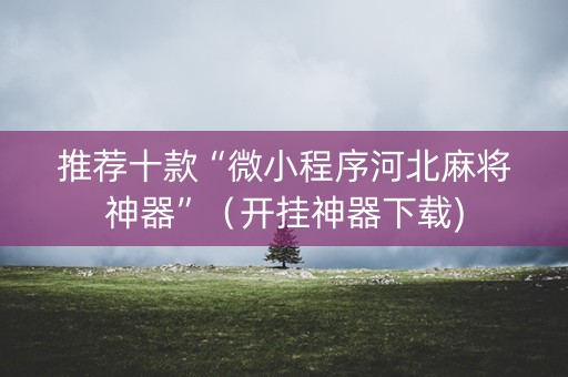 推荐十款“微小程序河北麻将神器”（开挂神器下载)