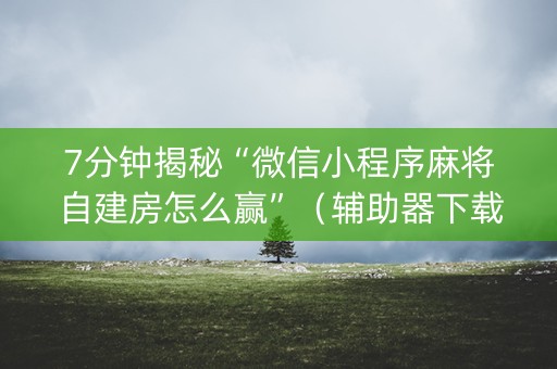 7分钟揭秘“微信小程序麻将自建房怎么赢”（辅助器下载)