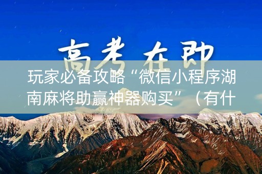 玩家必备攻略“微信小程序湖南麻将助赢神器购买”（有什么规律)