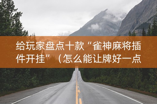 给玩家盘点十款“雀神麻将插件开挂”（怎么能让牌好一点)