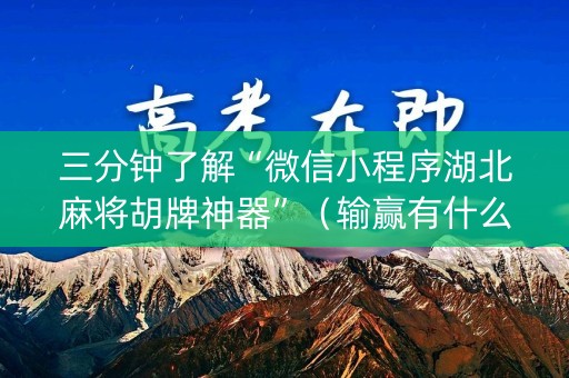 详细阅读:三分钟了解“微信小程序湖北麻将胡牌神器”(输赢有什么规律) 三分钟了解“微信小程序湖北麻将胡牌神器”(输赢有什么规律)