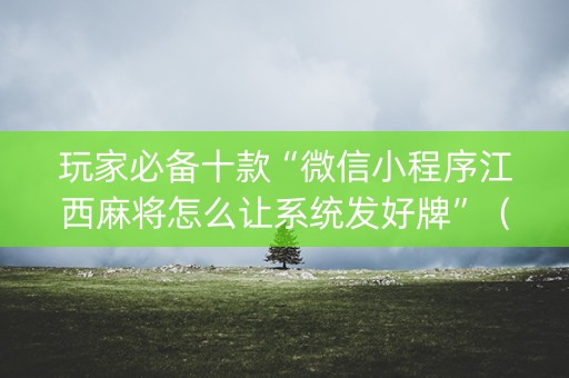 玩家必备十款“微信小程序江西麻将怎么让系统发好牌”（免费辅助)