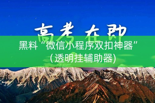 黑料“微信小程序双扣神器”（透明挂辅助器)