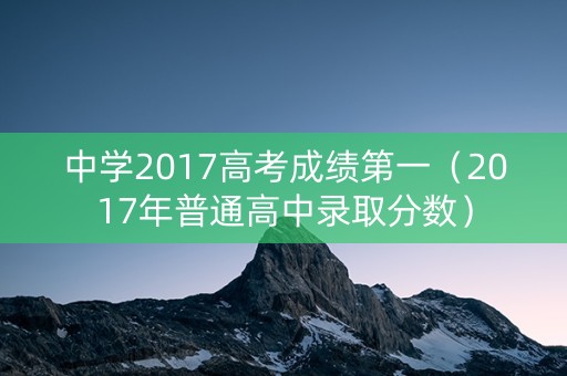 中学2017高考成绩第一（2017年普通高中录取分数）