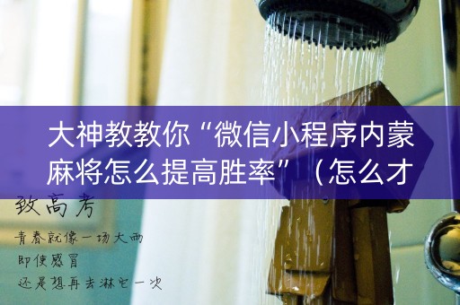 大神教教你“微信小程序内蒙麻将怎么提高胜率”（怎么才会赢)